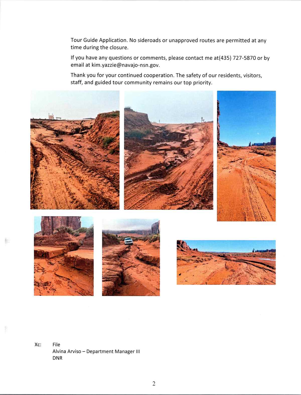 Collage of six images showing off-road desert tracks and red rock formations under clear blue skies.